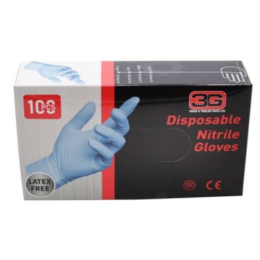 DISPOSABLE BLUE NITRILE POWDER FREE GLOVES MEDIUM
