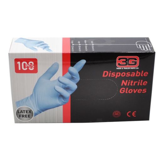 DISPOSABLE BLUE NITRILE POWDER FREE GLOVES LARGE